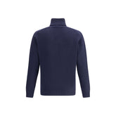 Brooksfield Blue Fleece Wool Turtleneck